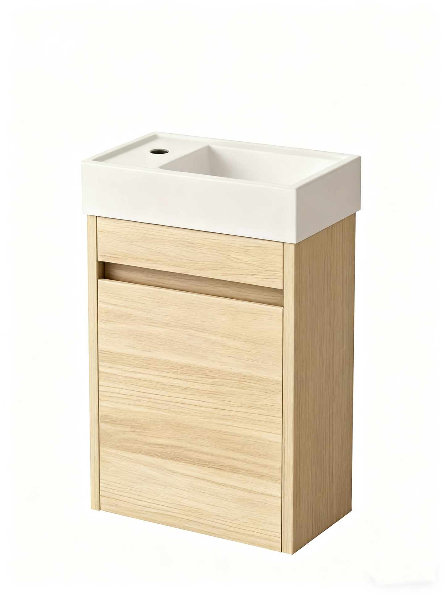 Mueble de baño Sophie de Nurion: lavabo blanco brillante y armario de madera blanca - 41 x 22,5 x 65