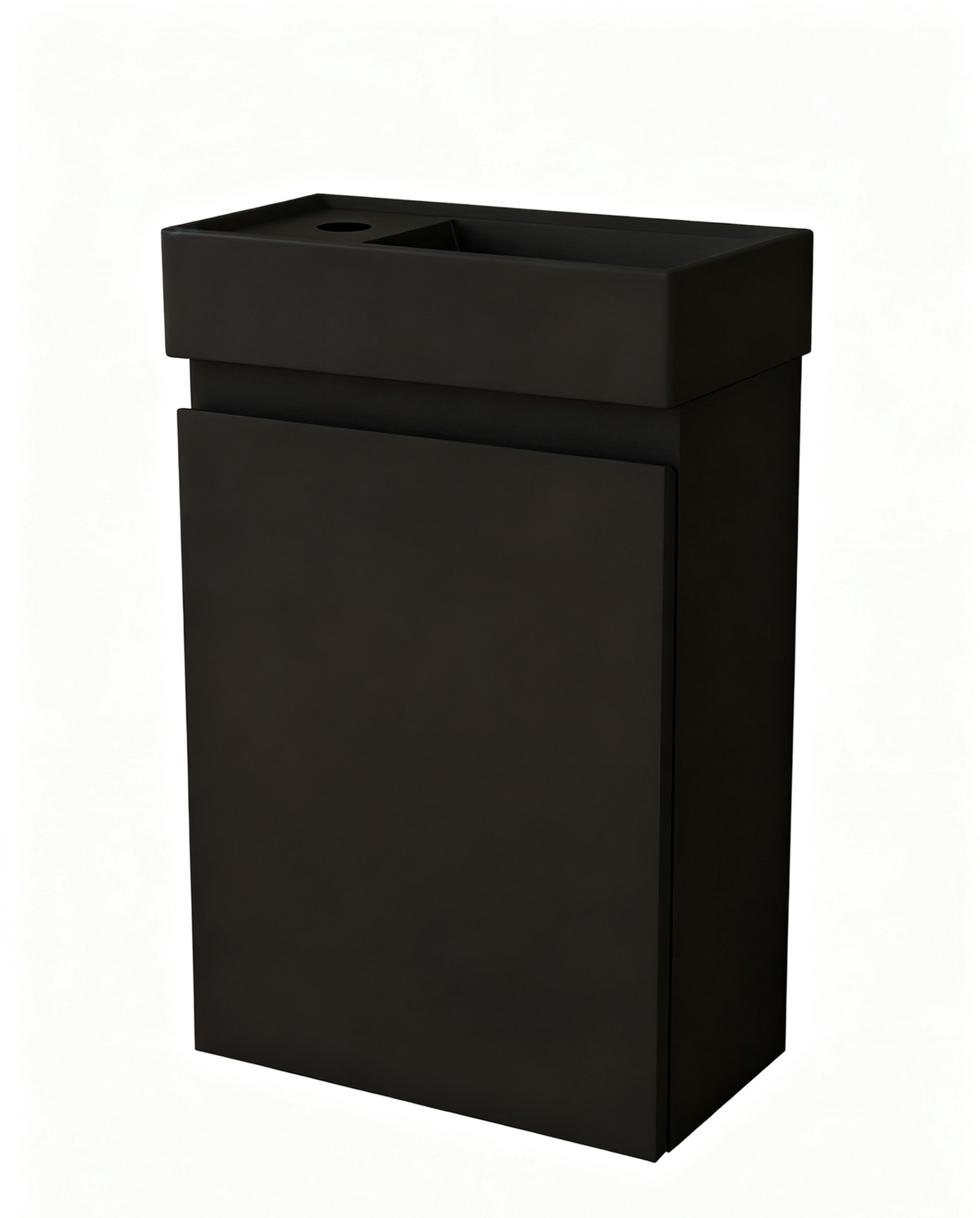 Mueble de baño Nurion Milan - lavabo negro mate y armario negro - 45 x 22,5 x 65 cm