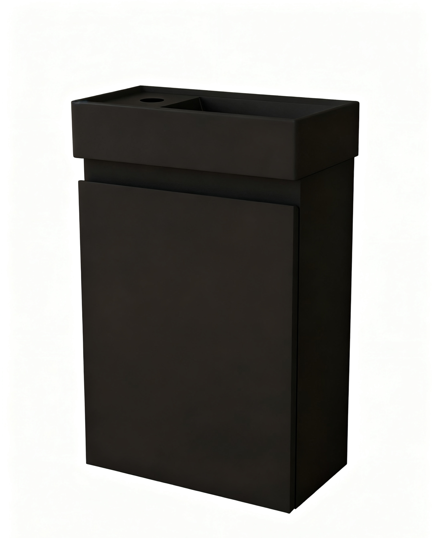 Mueble de baño Nurion Milan - lavabo negro mate y armario negro - 45 x 22,5 x 65 cm